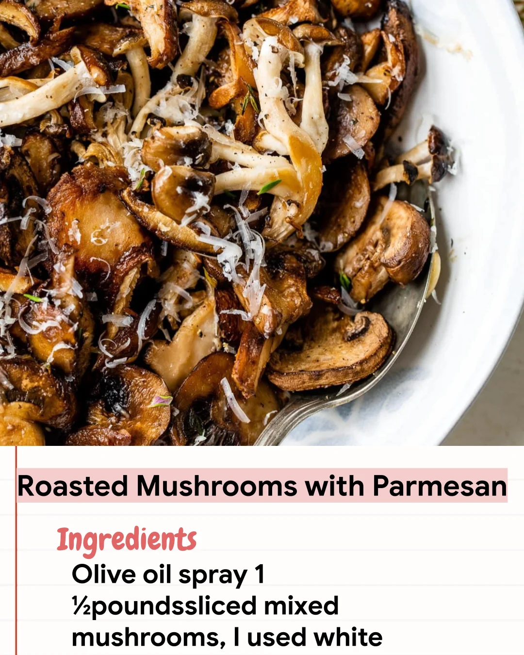 Low Carb Recipe Roasted Mushrooms with Parmesan