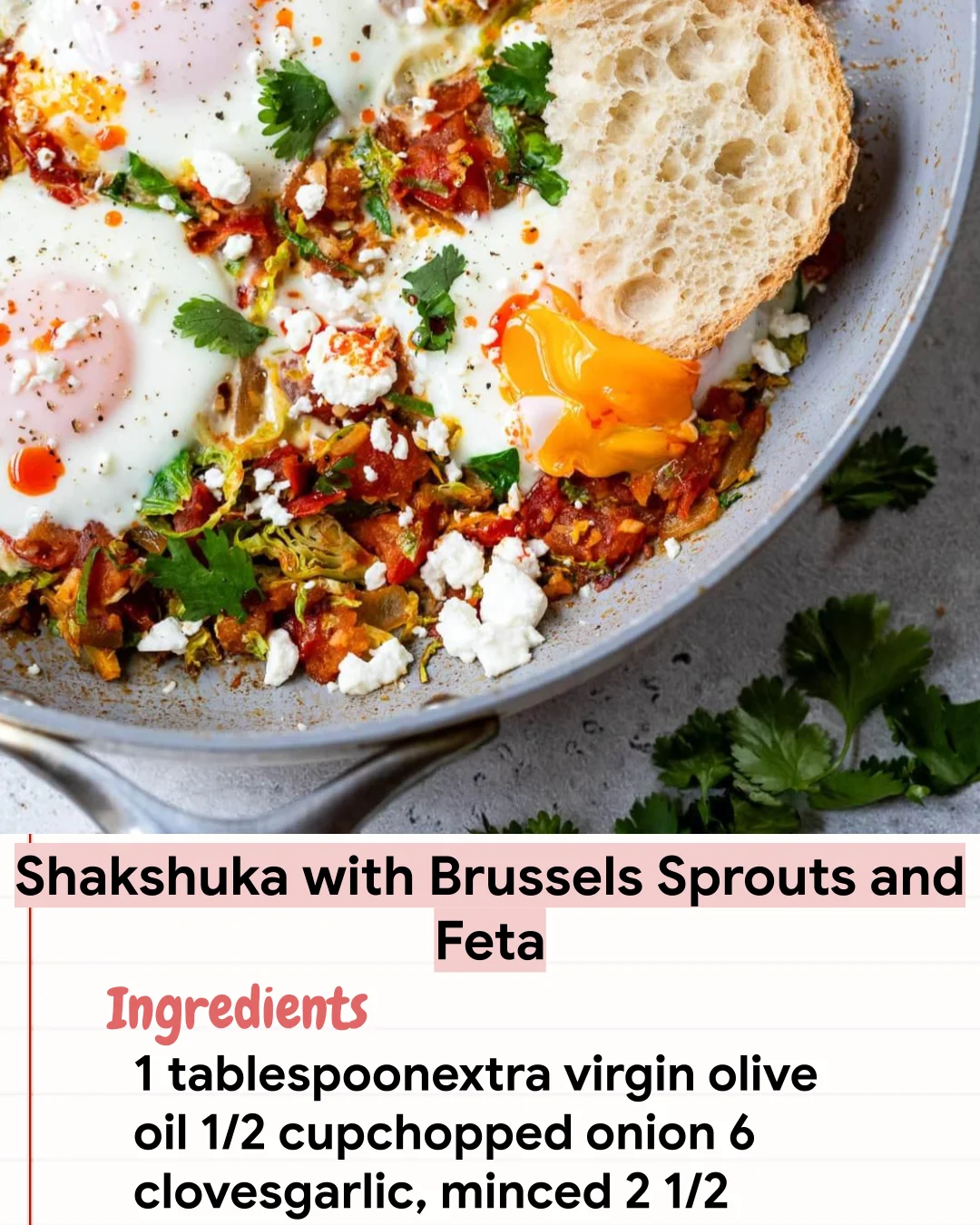 Low Carb Recipe Shakshuka with Brussels Sprouts and Feta