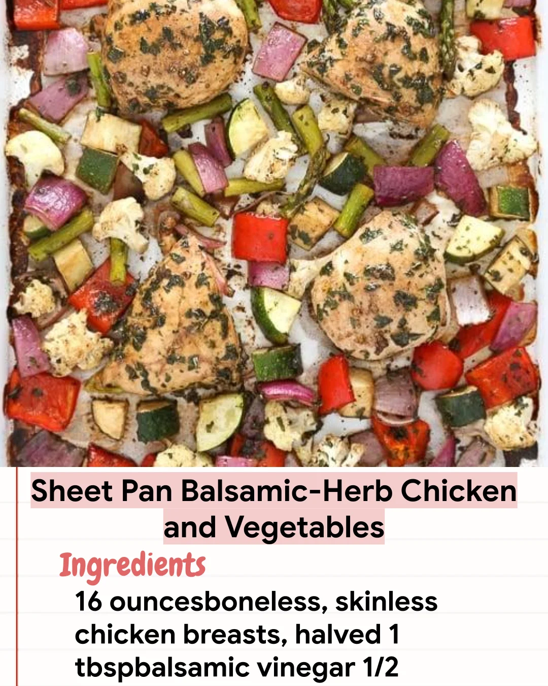 Low Carb Recipe Sheet Pan Balsamic-Herb Chicken and Vegetables
