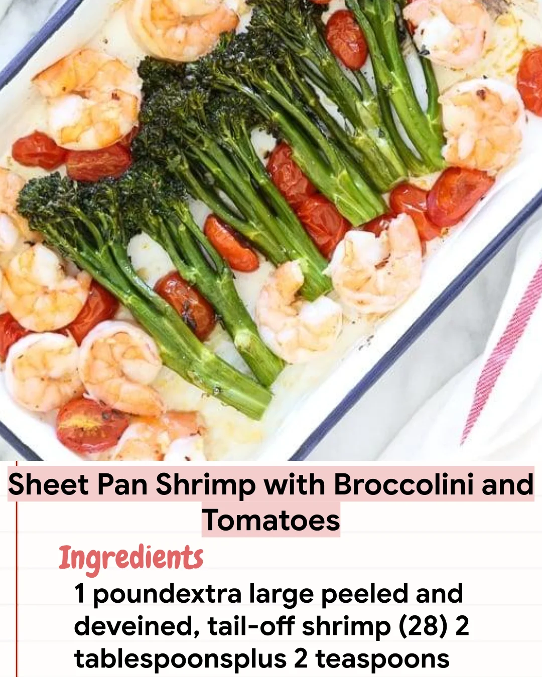 Low Carb Recipe Sheet Pan Shrimp with Broccolini and Tomatoes