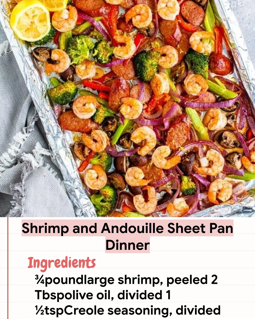 Low Carb Recipe Shrimp and Andouille Sheet Pan Dinner