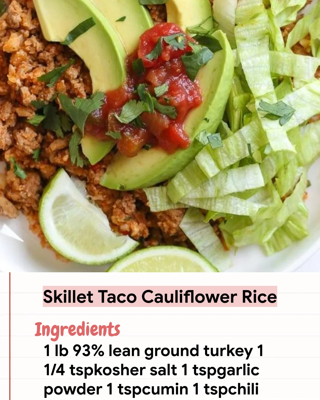 Low Carb Recipe Skillet Taco Cauliflower Rice