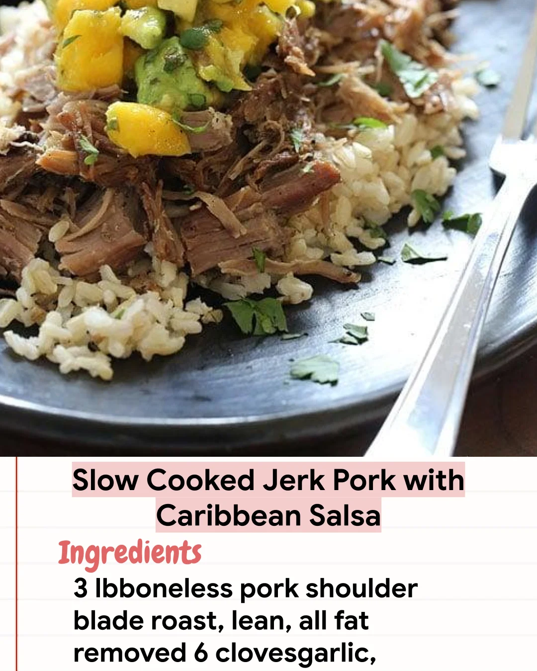 Low Carb Recipe Slow Cooked Jerk Pork with Caribbean Salsa
