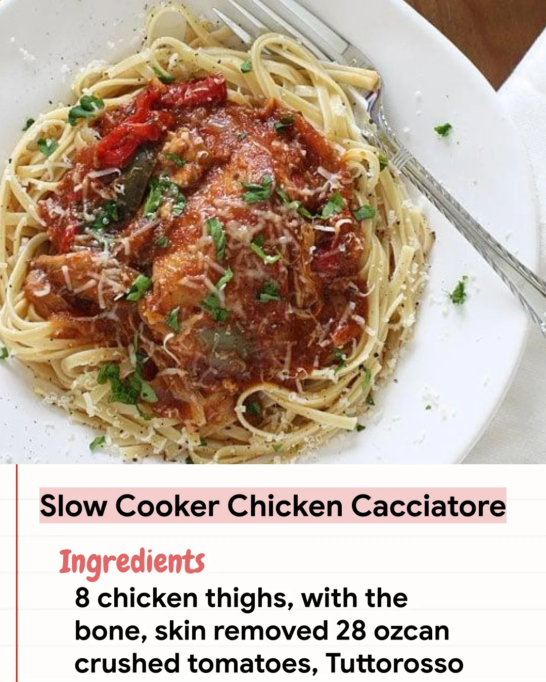 Low Carb Recipe Slow Cooker Chicken Cacciatore