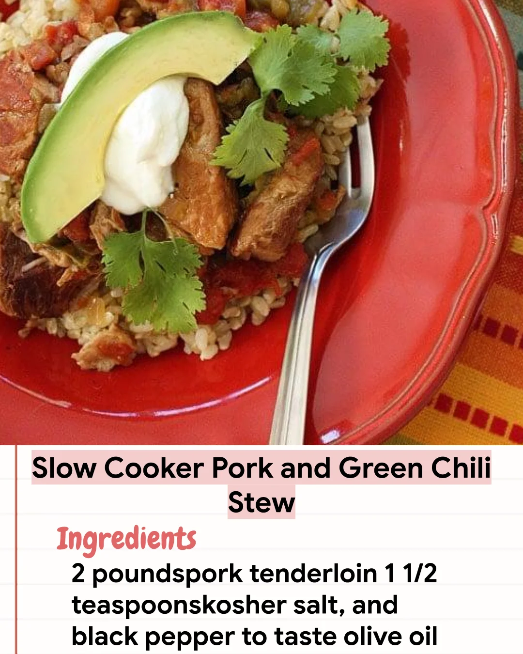 Low Carb Recipe Slow Cooker Pork and Green Chili Stew