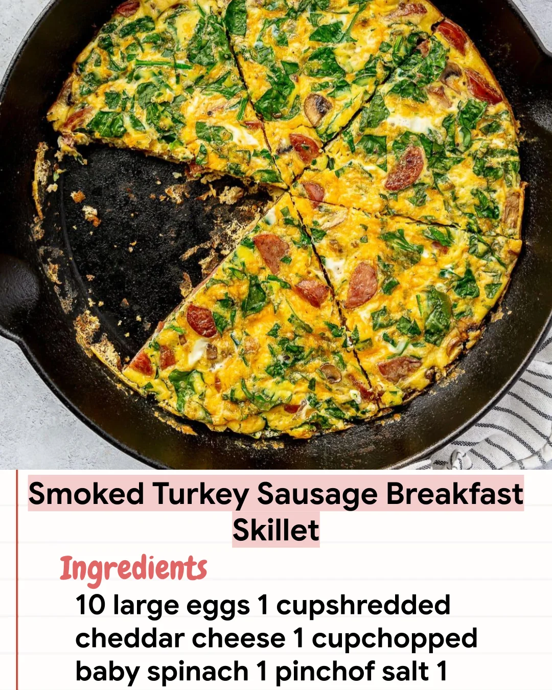 Low Carb Recipe Smoked Turkey Sausage Breakfast Skillet