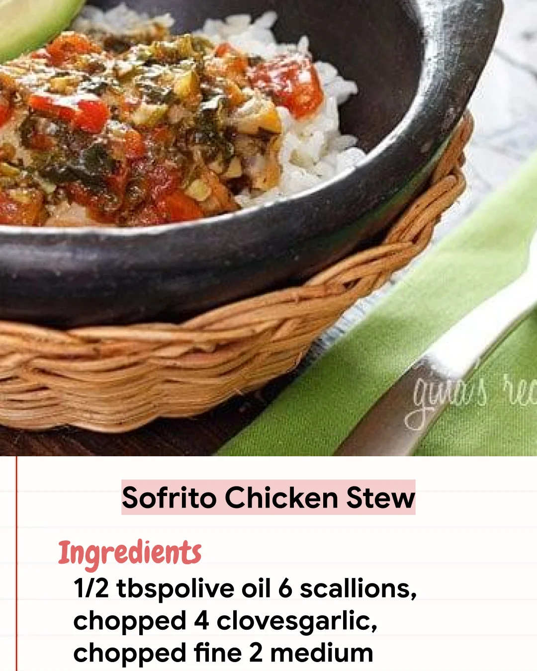 Low Carb Recipe Sofrito Chicken Stew