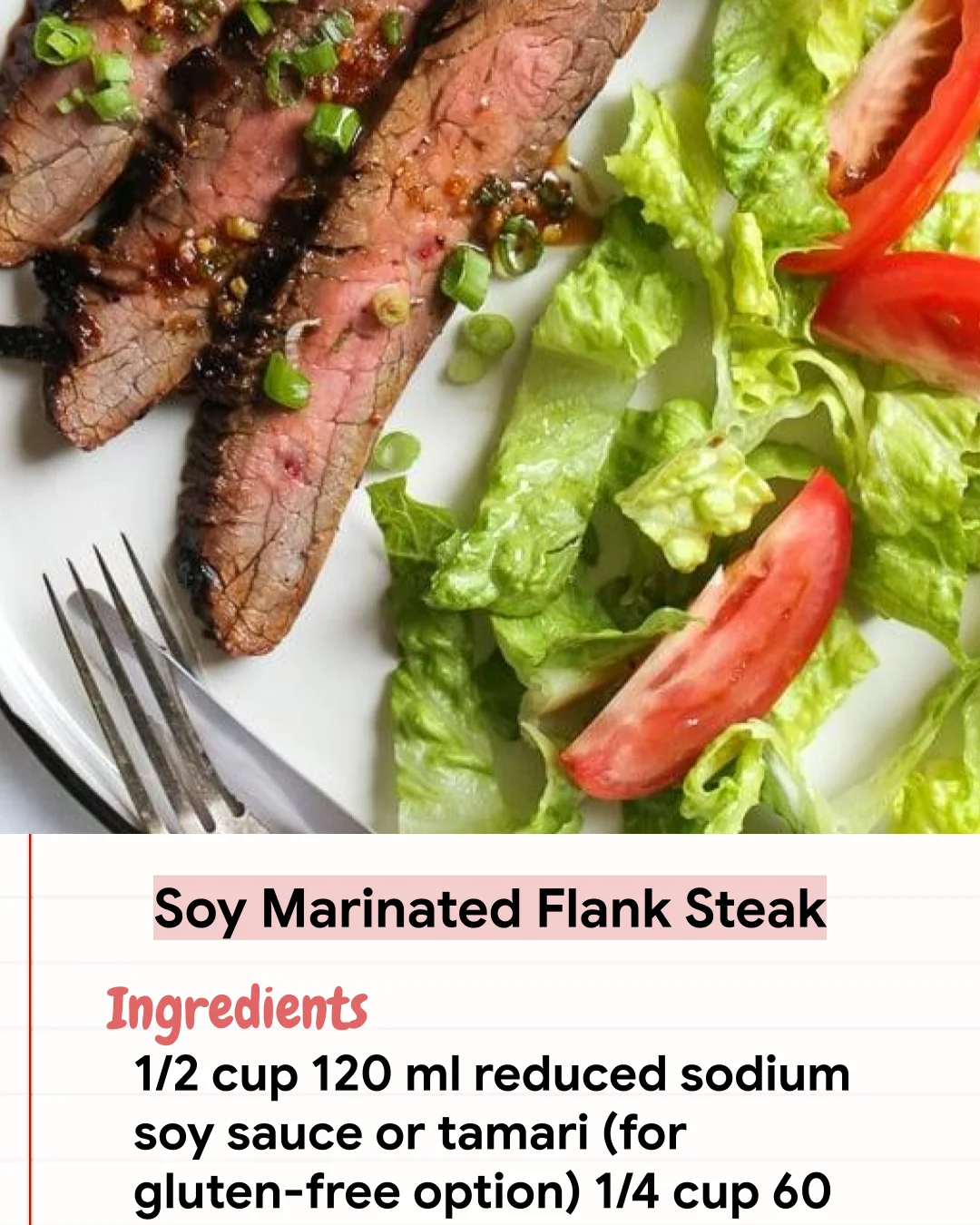 Low Carb Recipe Soy Marinated Flank Steak