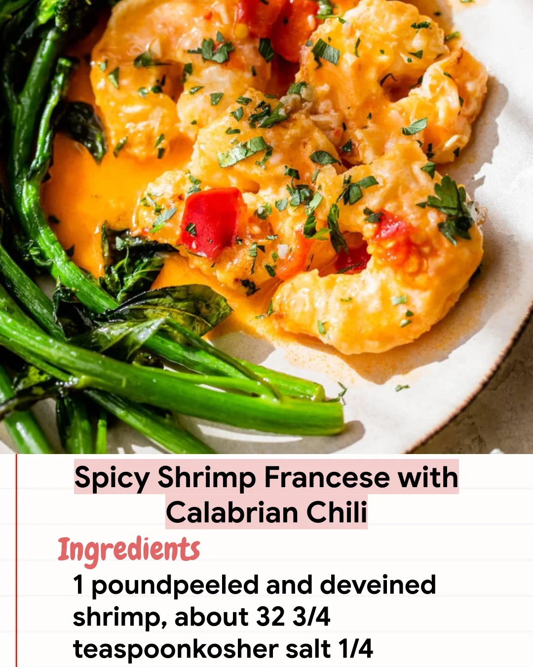 Low Carb Recipe Spicy Shrimp Francese with Calabrian Chili