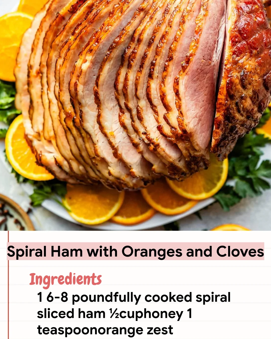 Low Carb Recipe Spiral Ham with Oranges and Cloves