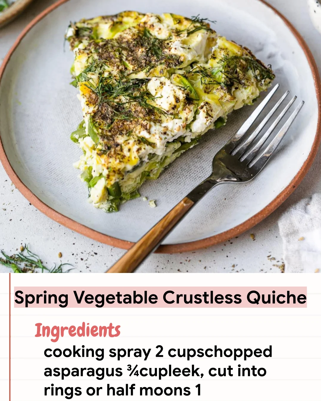 Low Carb Recipe Spring Vegetable Crustless Quiche