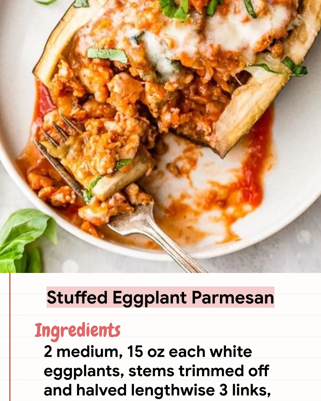 Low Carb Recipe Stuffed Eggplant Parmesan