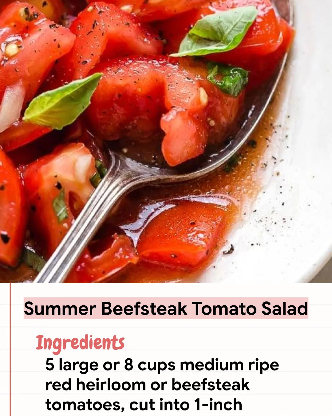 Low Carb Recipe Summer Beefsteak Tomato Salad