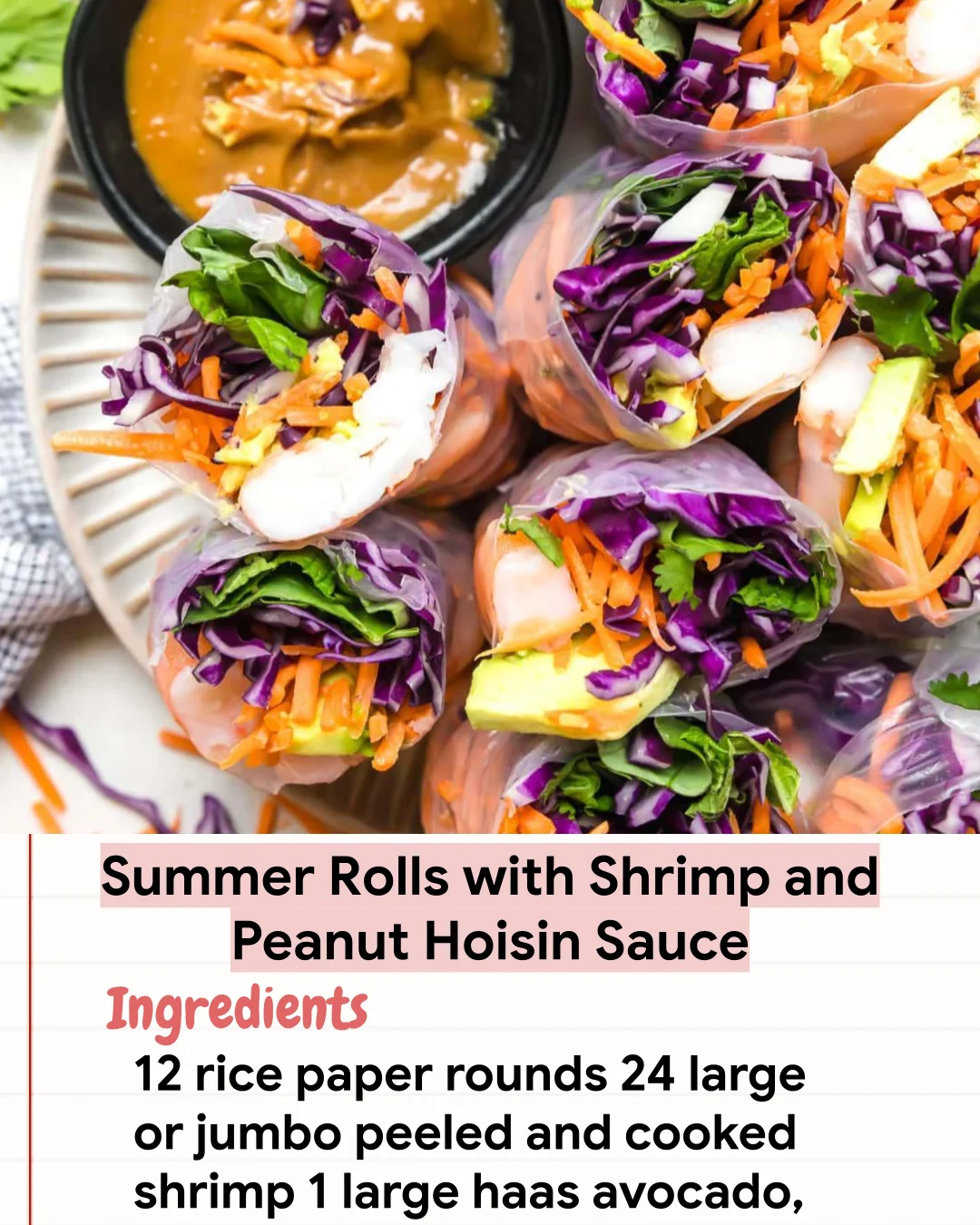 Low Carb Recipe Summer Rolls with Shrimp and Peanut Hoisin Sauce