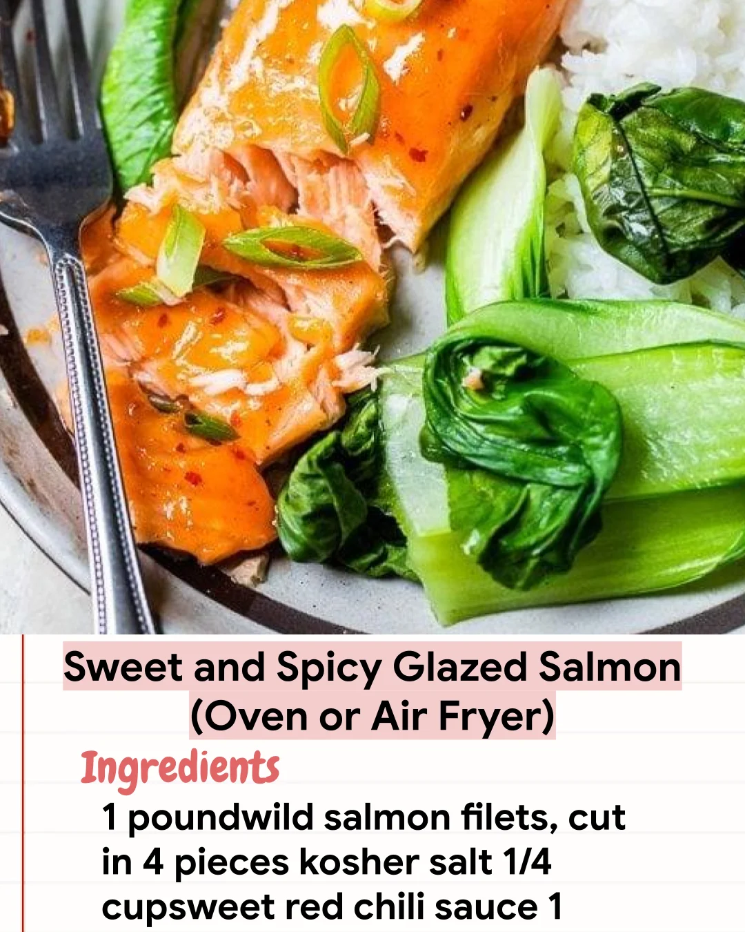 Low Carb Recipe Sweet and Spicy Glazed Salmon (Oven or Air Fryer)