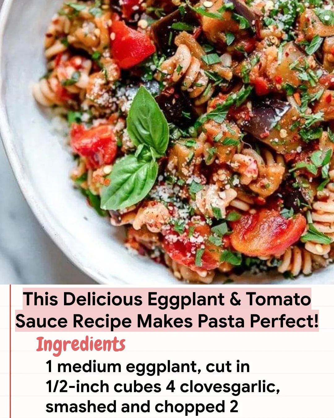 Low Carb Recipe This Delicious Eggplant & Tomato Sauce Recipe Makes Pasta Perfect!