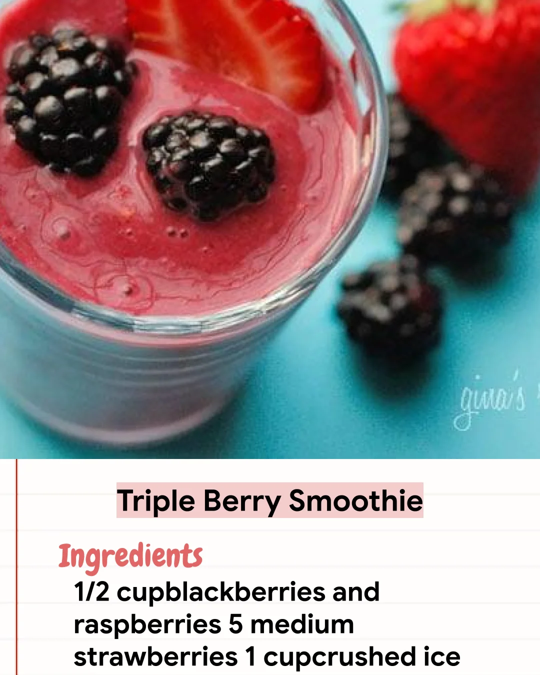 Low Carb Recipe Triple Berry Smoothie