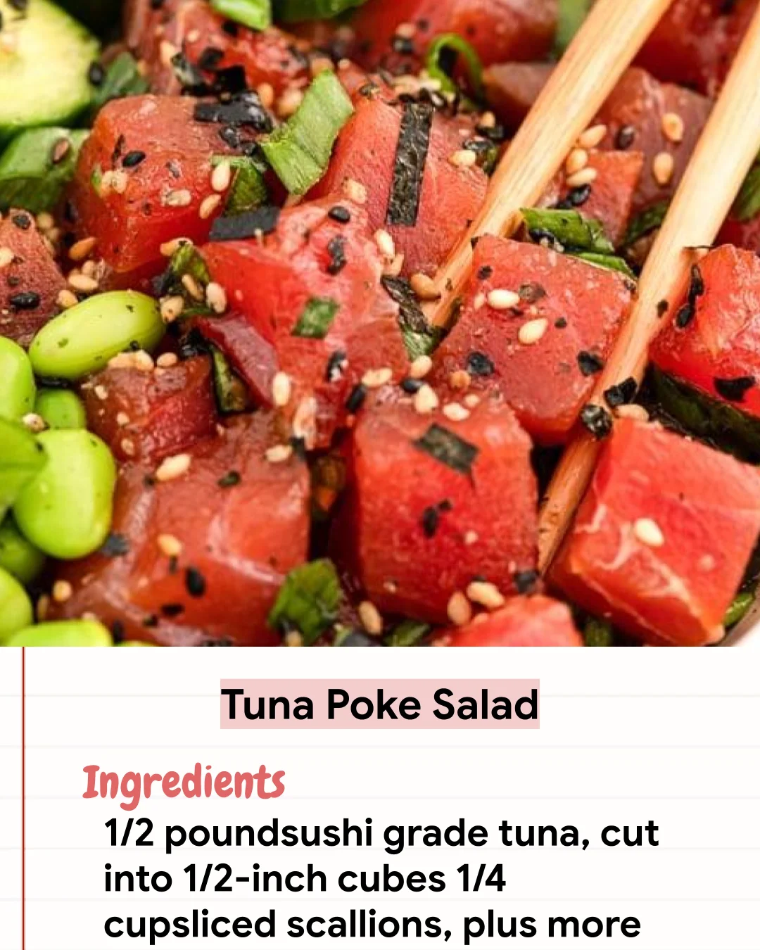 Low Carb Recipe Tuna Poke Salad