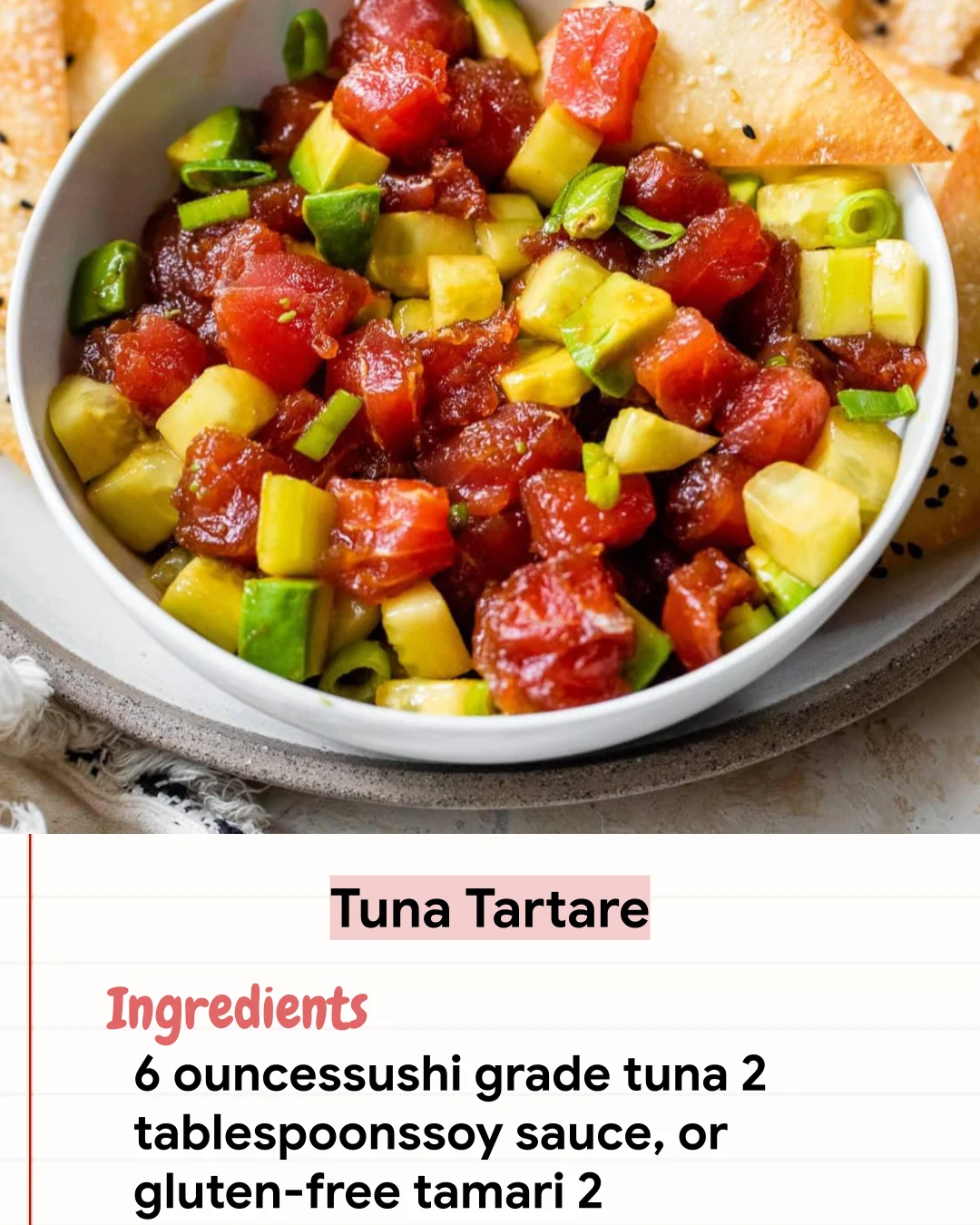 Low Carb Recipe Tuna Tartare