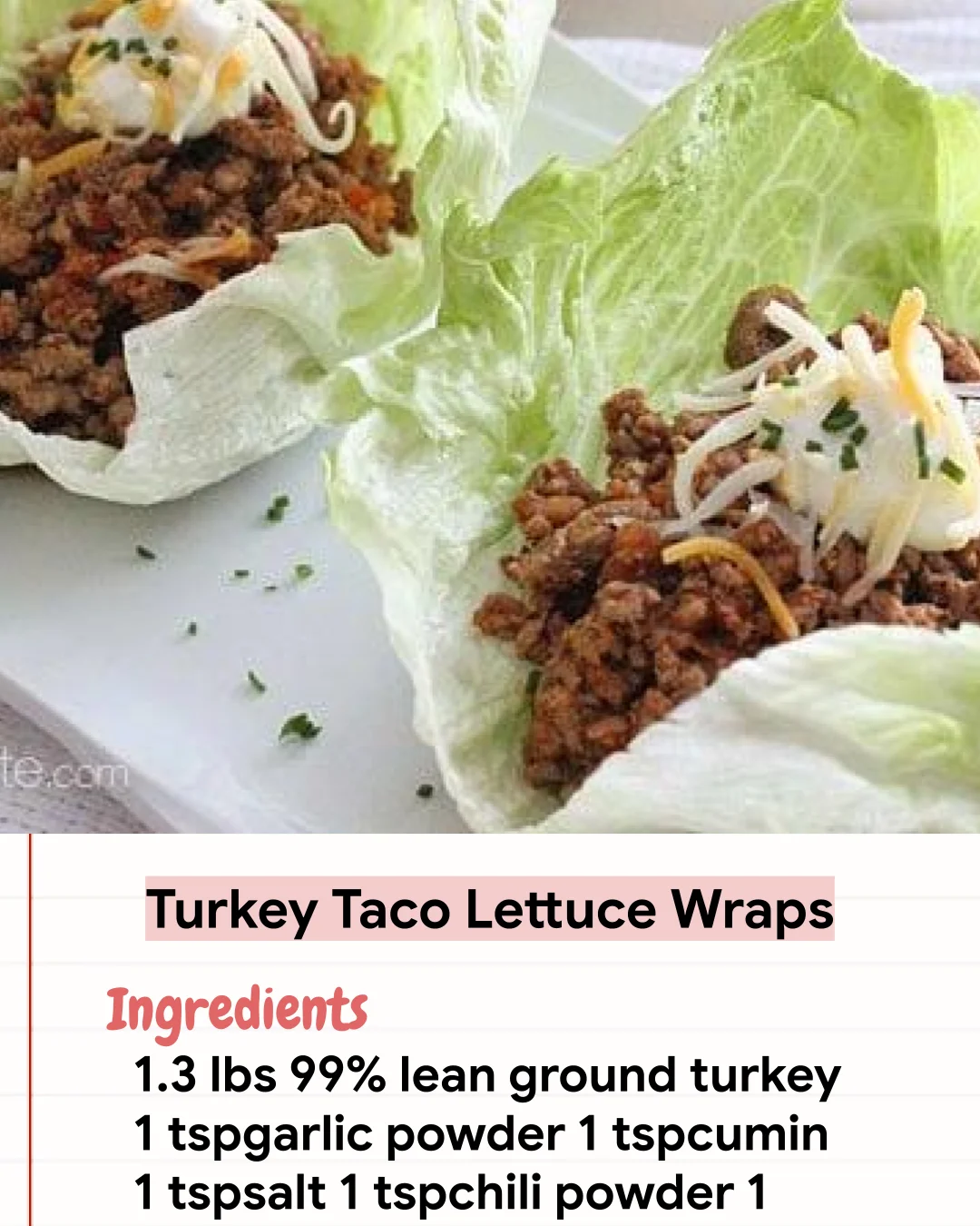 Low Carb Recipe Turkey Taco Lettuce Wraps