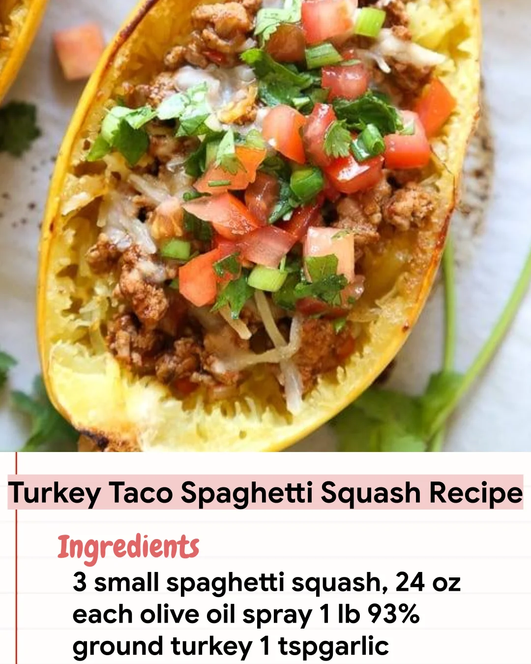 Low Carb Recipe Turkey Taco Spaghetti Squash Recipe