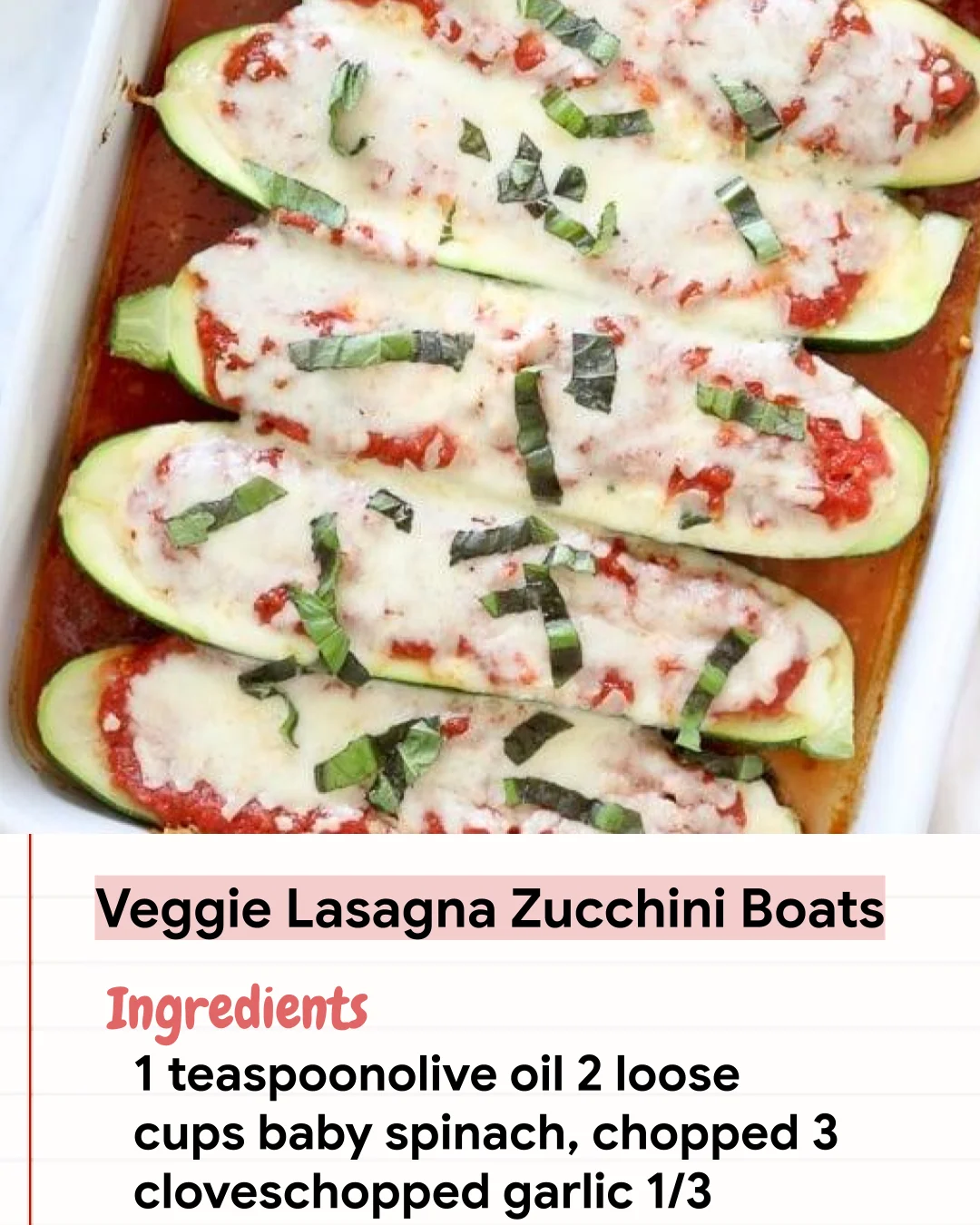 Low Carb Recipe Veggie Lasagna Zucchini Boats