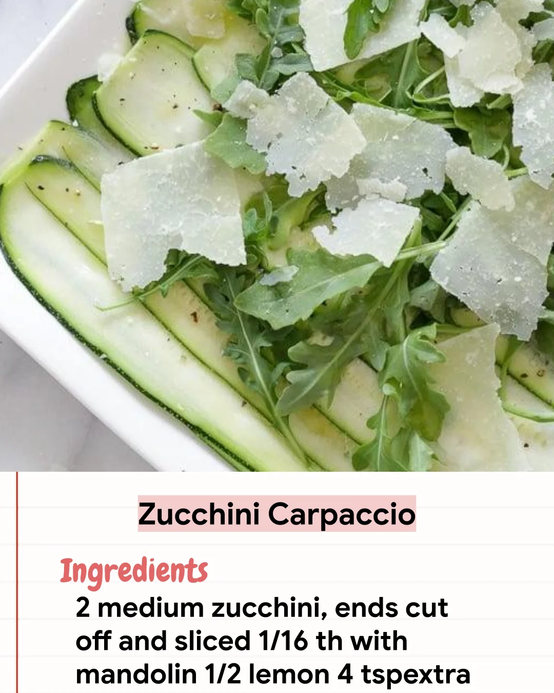 Low Carb Recipe Zucchini Carpaccio