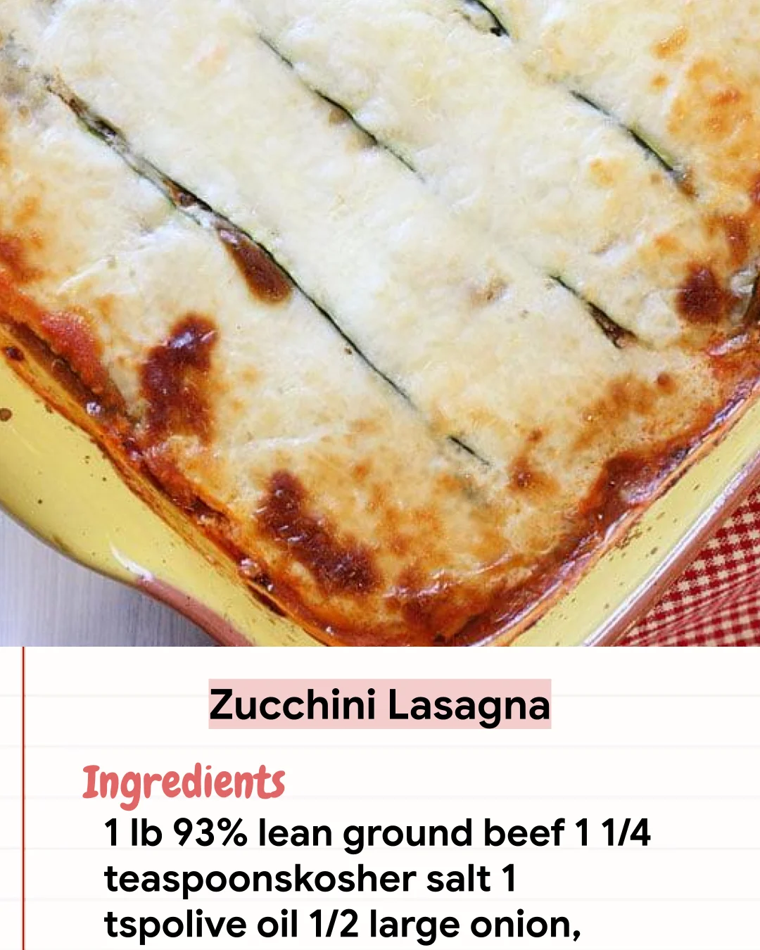 Low Carb Recipe Zucchini Lasagna