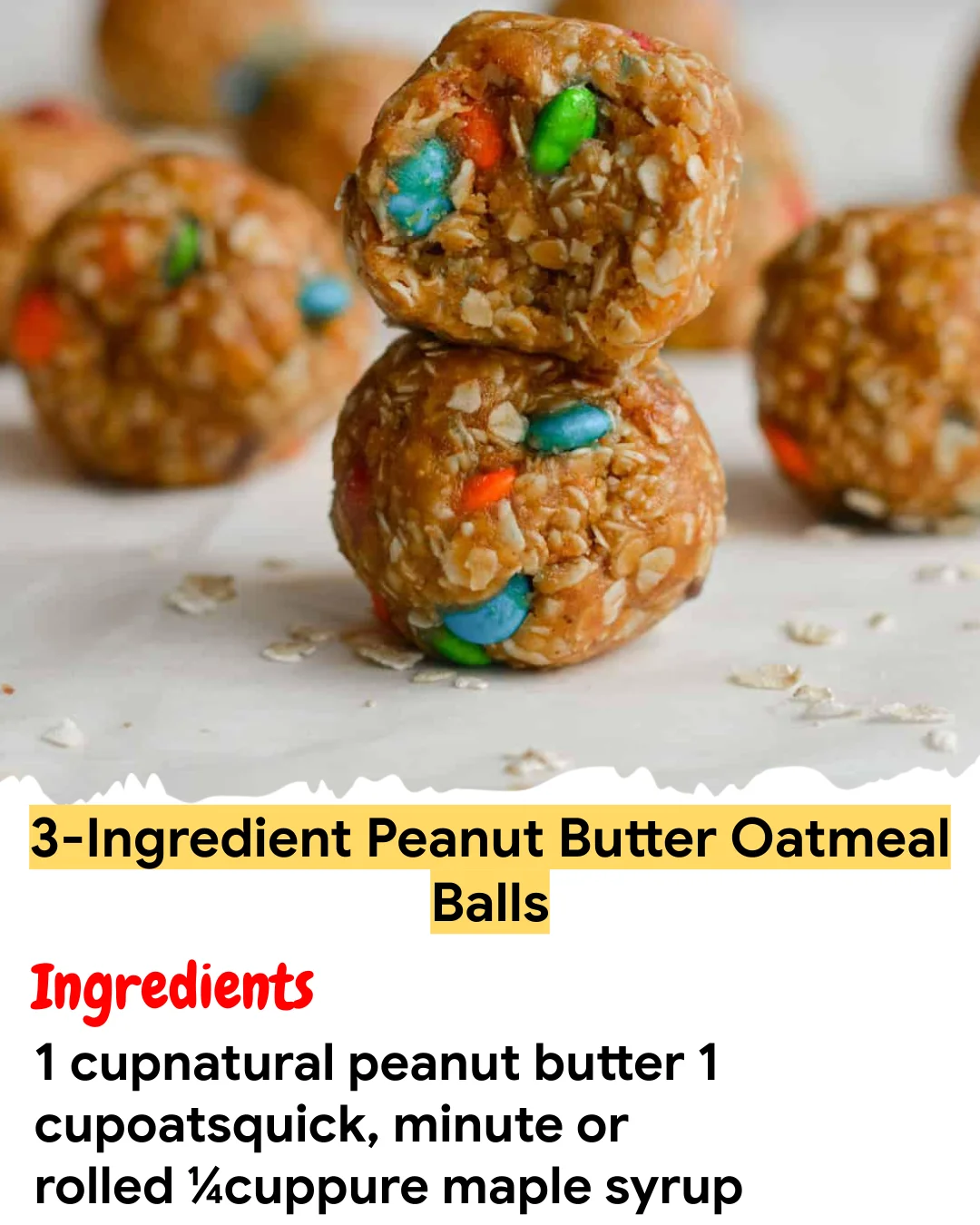 Meal Prep Recipe 3-Ingredient Peanut Butter Oatmeal Balls
