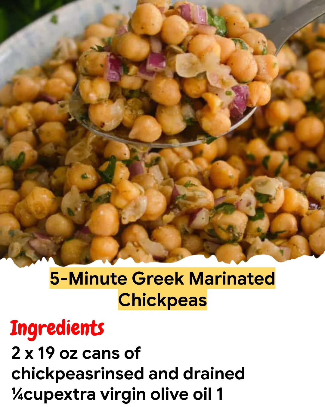 Meal Prep Recipe 5-Minute Greek Marinated Chickpeas