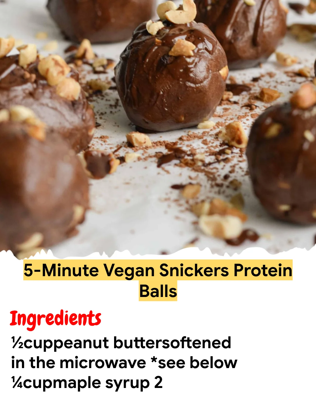 Meal Prep Recipe 5-Minute Vegan Snickers Protein Balls