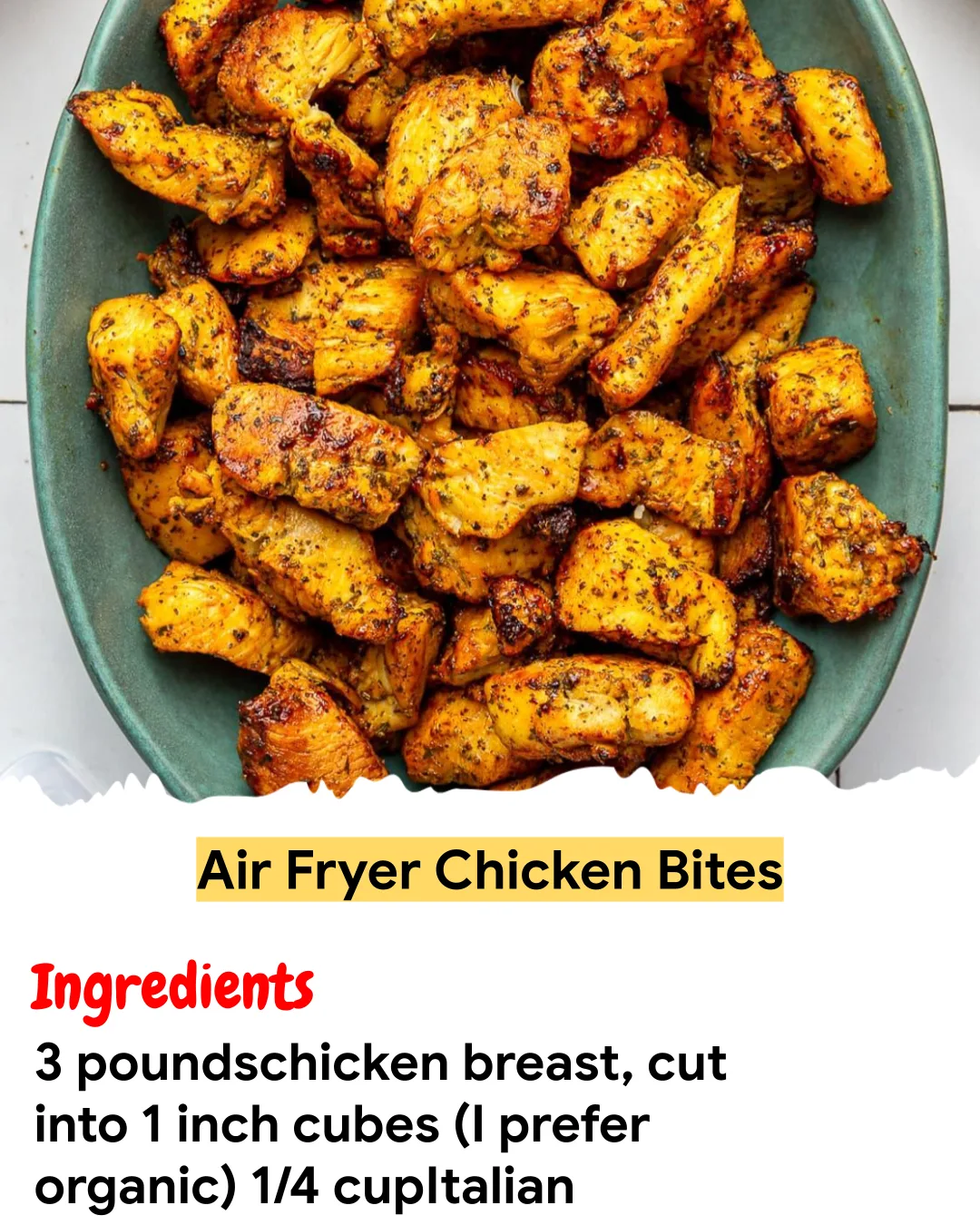 Meal Prep Recipe Air Fryer Chicken Bites