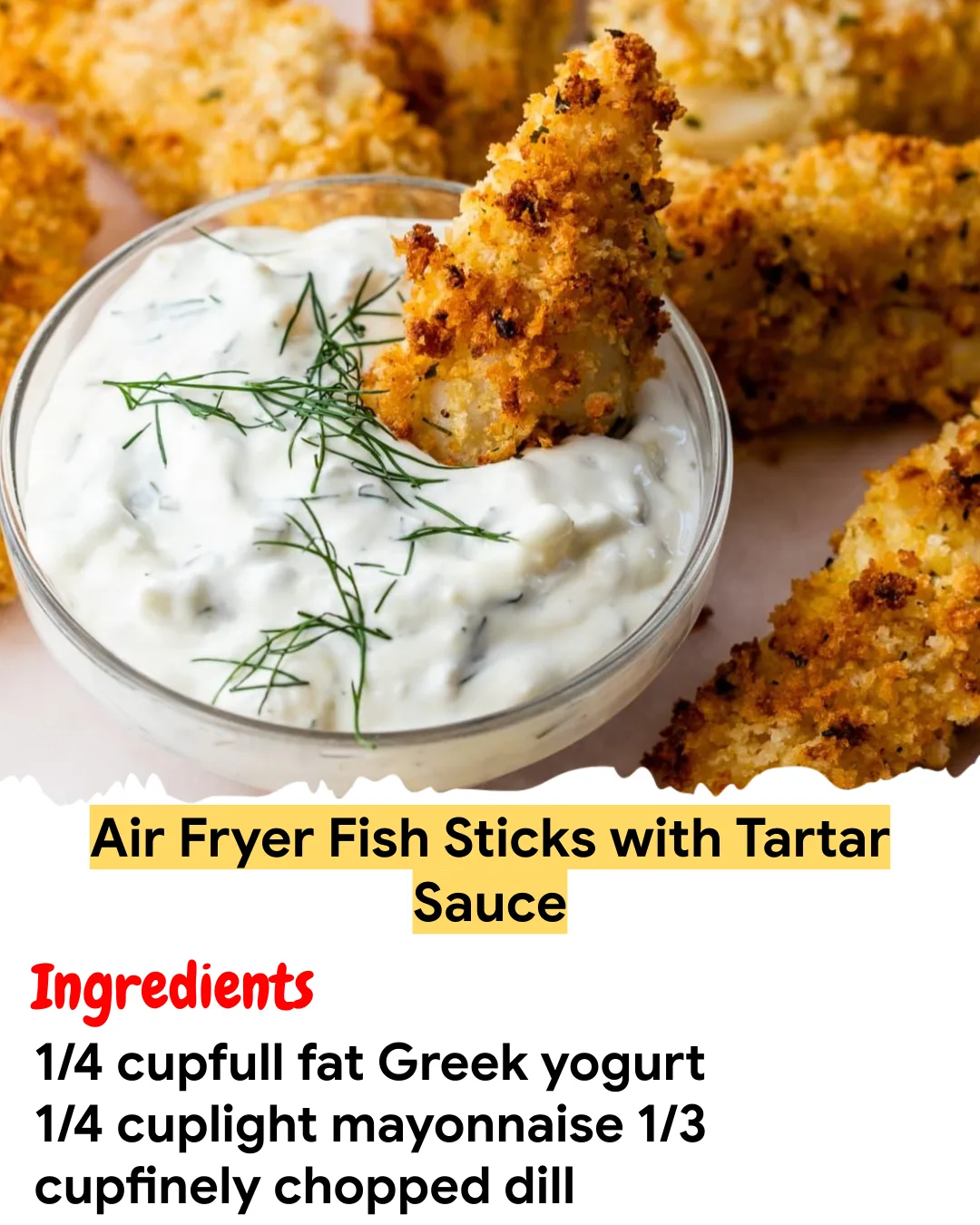 Meal Prep Recipe Air Fryer Fish Sticks with Tartar Sauce