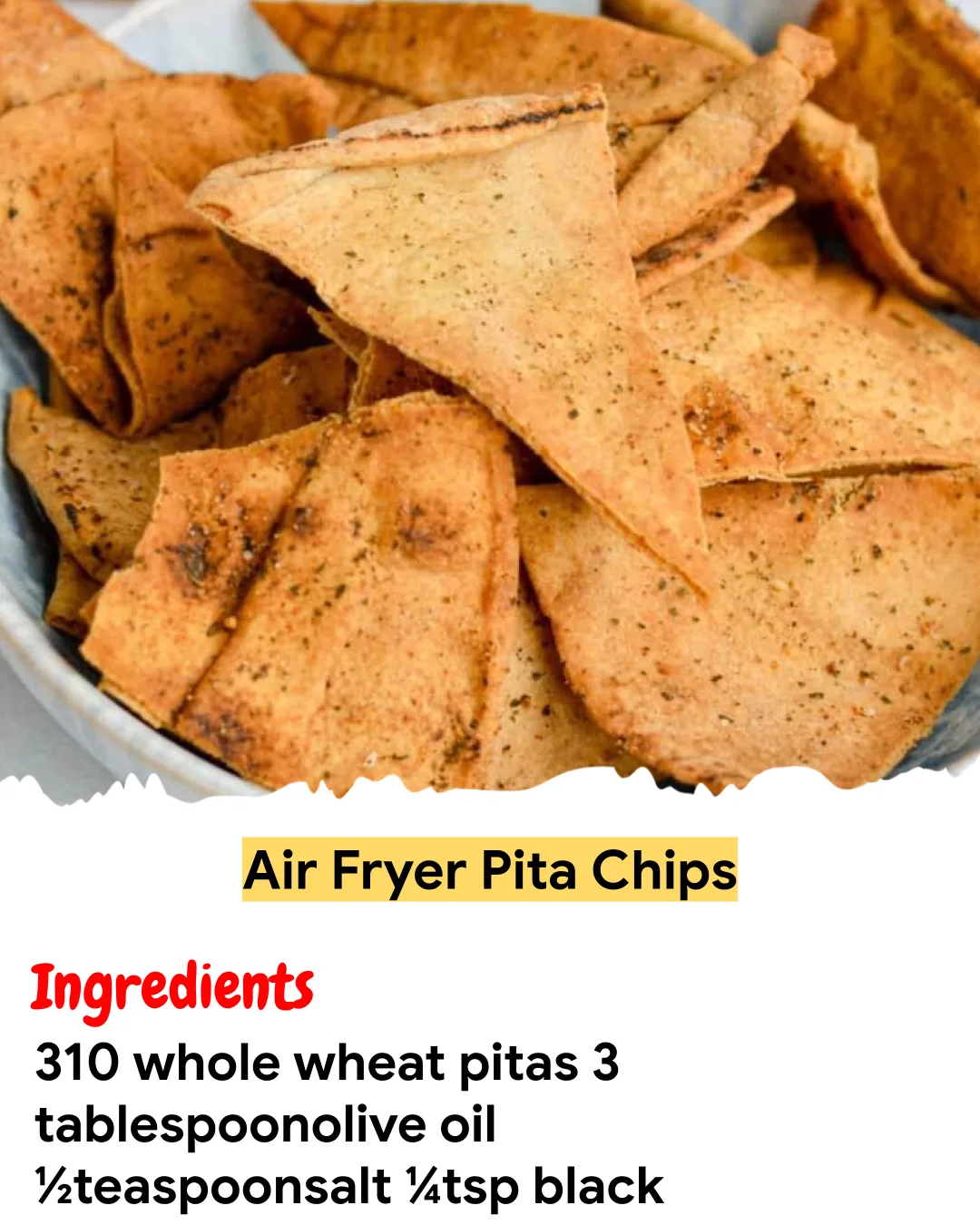 Meal Prep Recipe Air Fryer Pita Chips