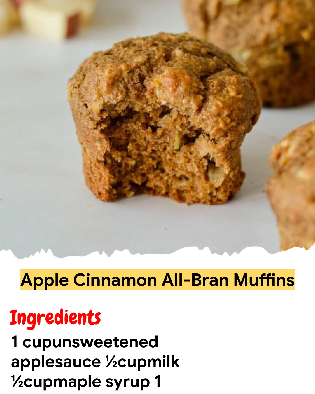 Meal Prep Recipe Apple Cinnamon All-Bran Muffins
