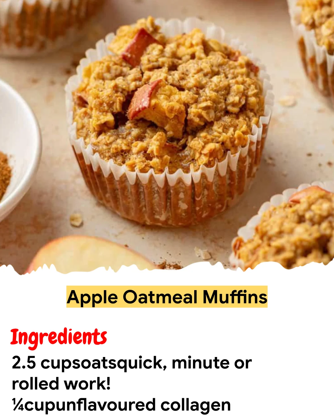 Meal Prep Recipe Apple Oatmeal Muffins