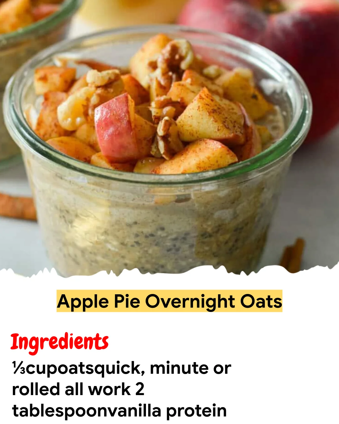 Meal Prep Recipe Apple Pie Overnight Oats