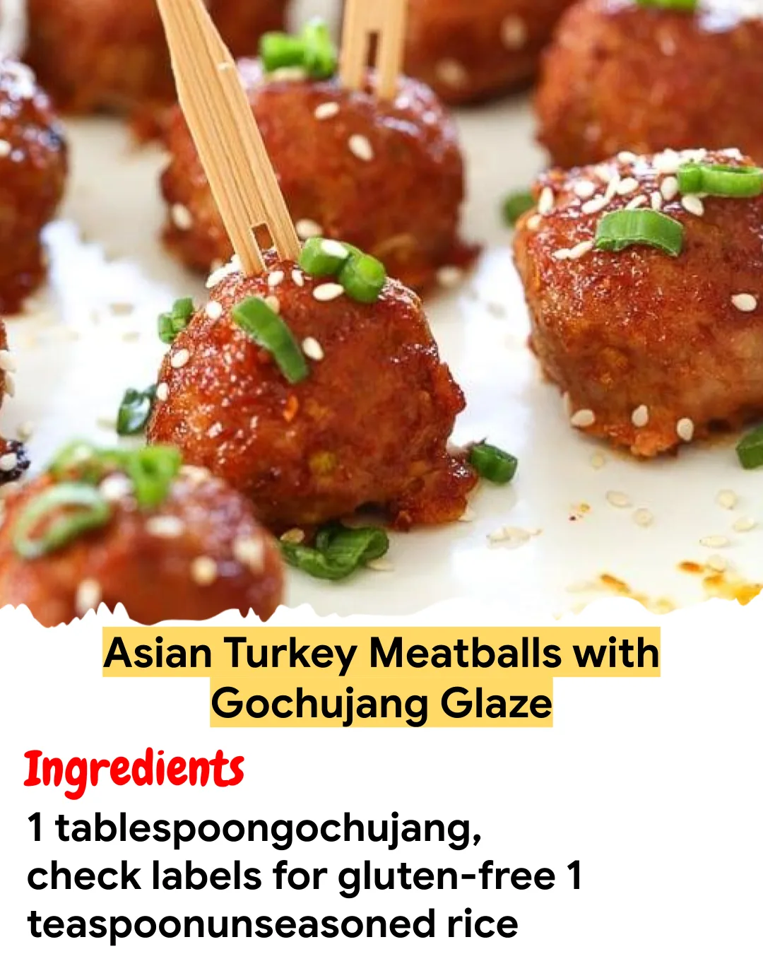 Meal Prep Recipe Asian Turkey Meatballs with Gochujang Glaze