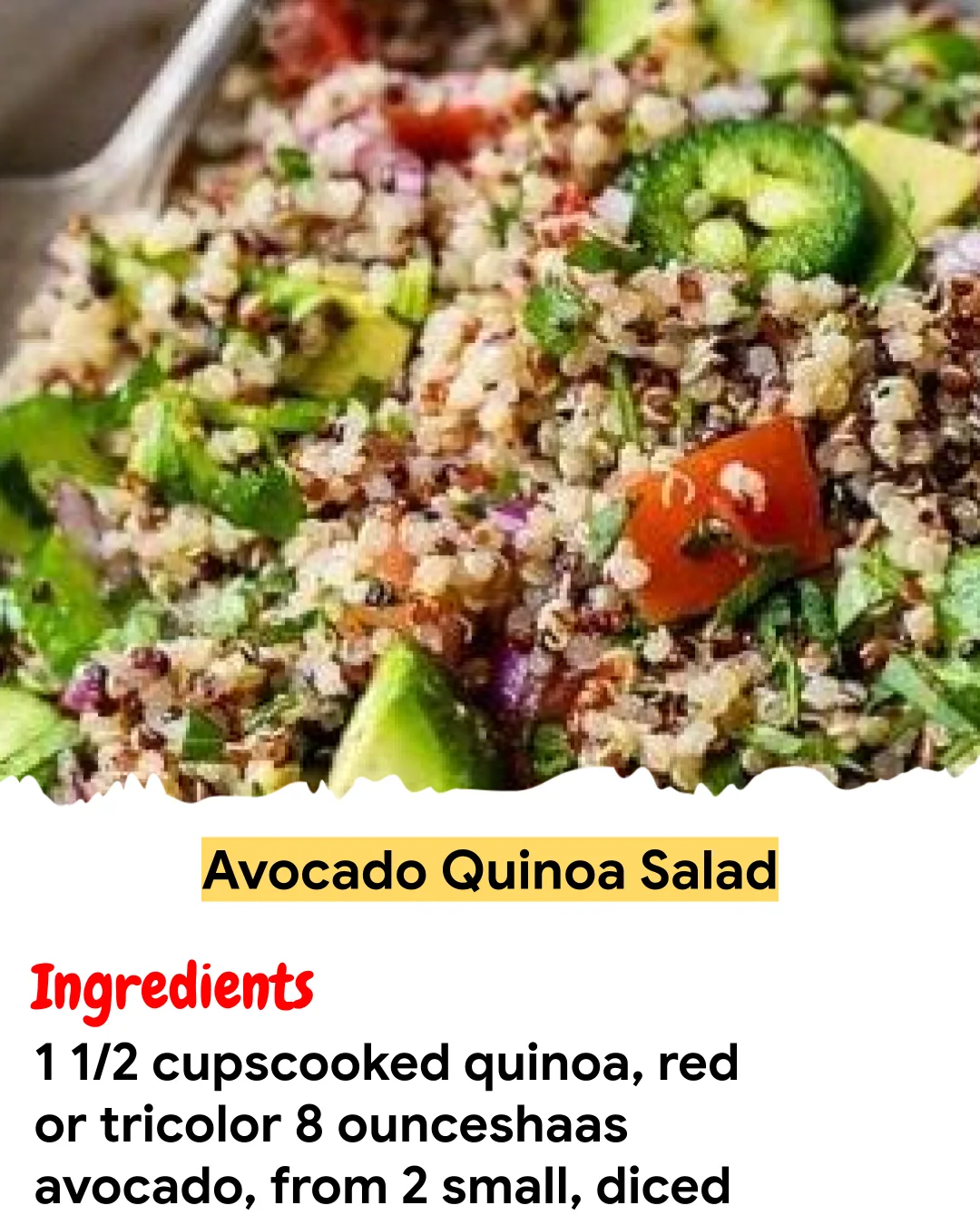 Meal Prep Recipe Avocado Quinoa Salad