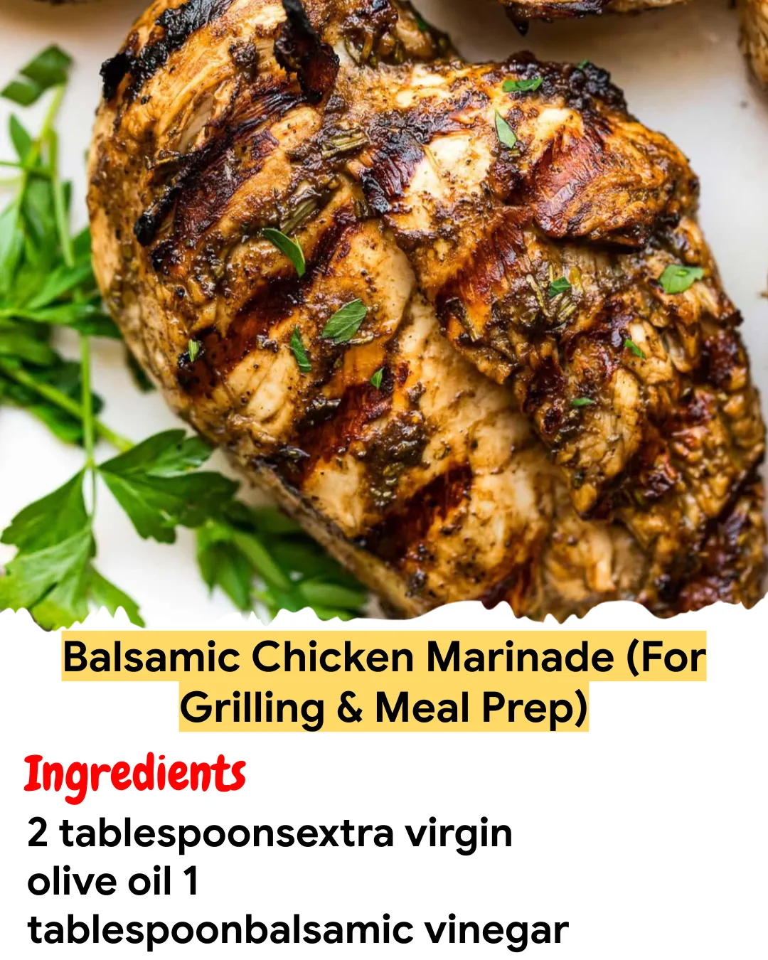 Meal Prep Recipe Balsamic Chicken Marinade (For Grilling & Meal Prep)