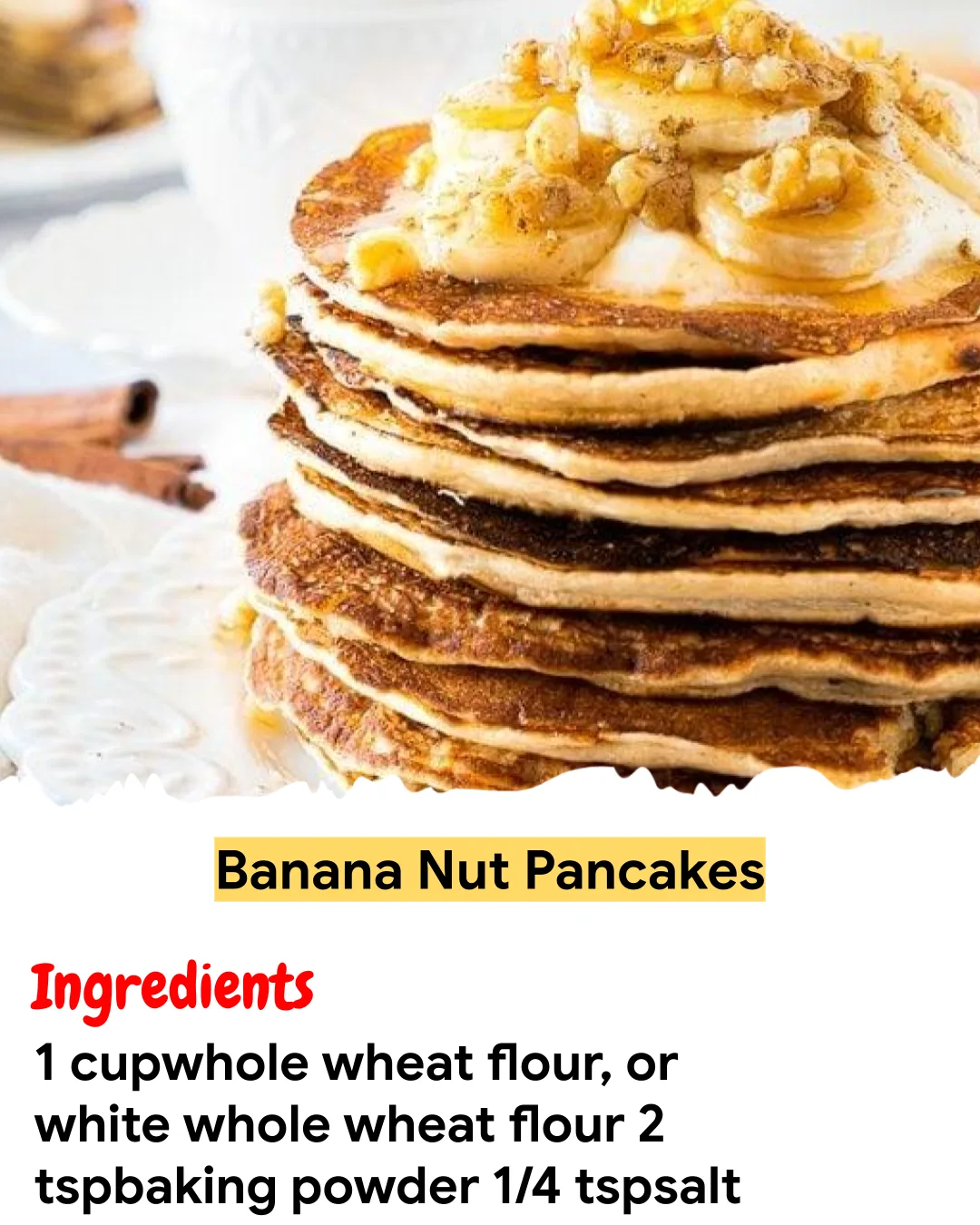 Meal Prep Recipe Banana Nut Pancakes