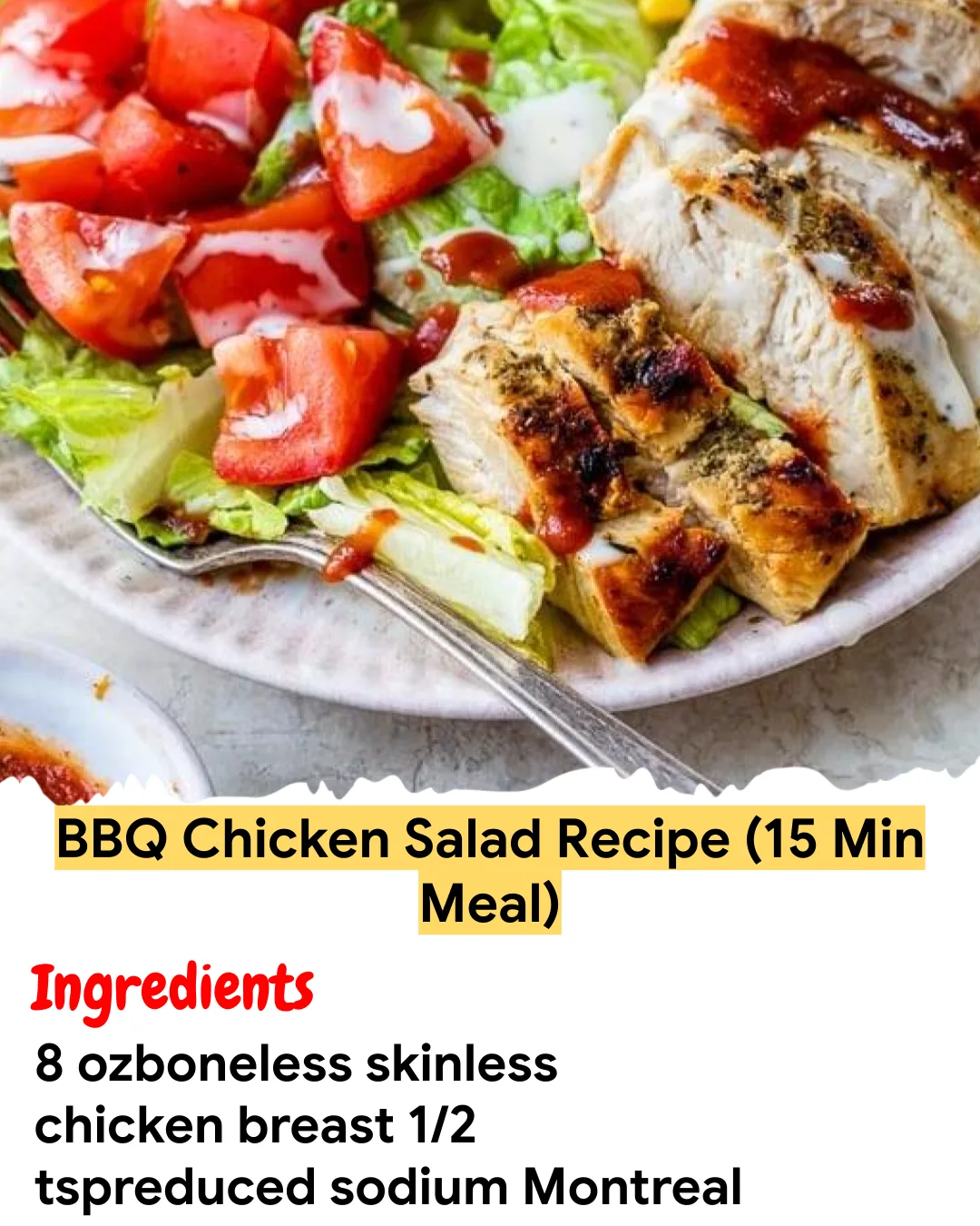 Meal Prep Recipe BBQ Chicken Salad Recipe (15 Min Meal)
