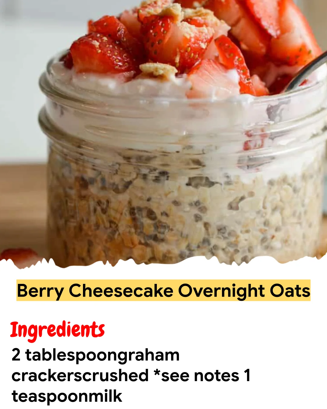 Meal Prep Recipe Berry Cheesecake Overnight Oats
