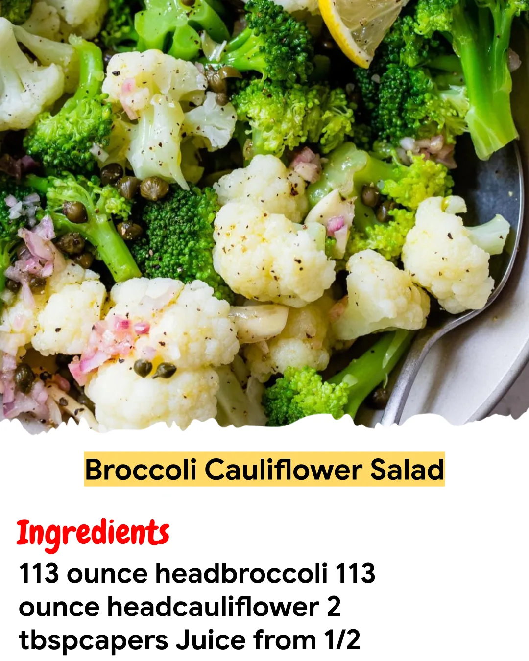 Meal Prep Recipe Broccoli Cauliflower Salad