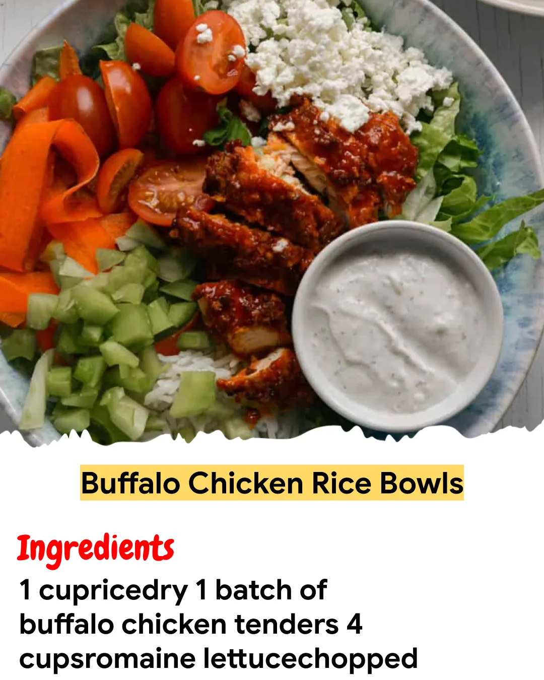Meal Prep Recipe Buffalo Chicken Rice Bowls