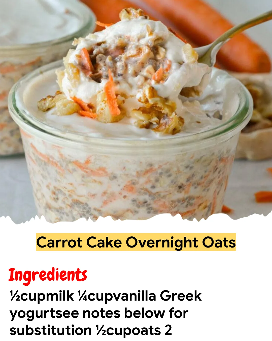 Meal Prep Recipe Carrot Cake Overnight Oats