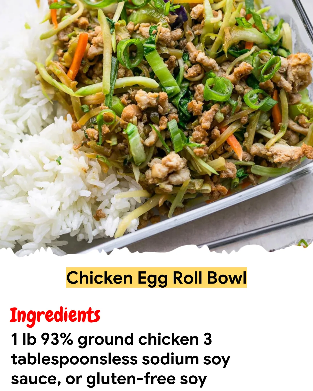 Meal Prep Recipe Chicken Egg Roll Bowl
