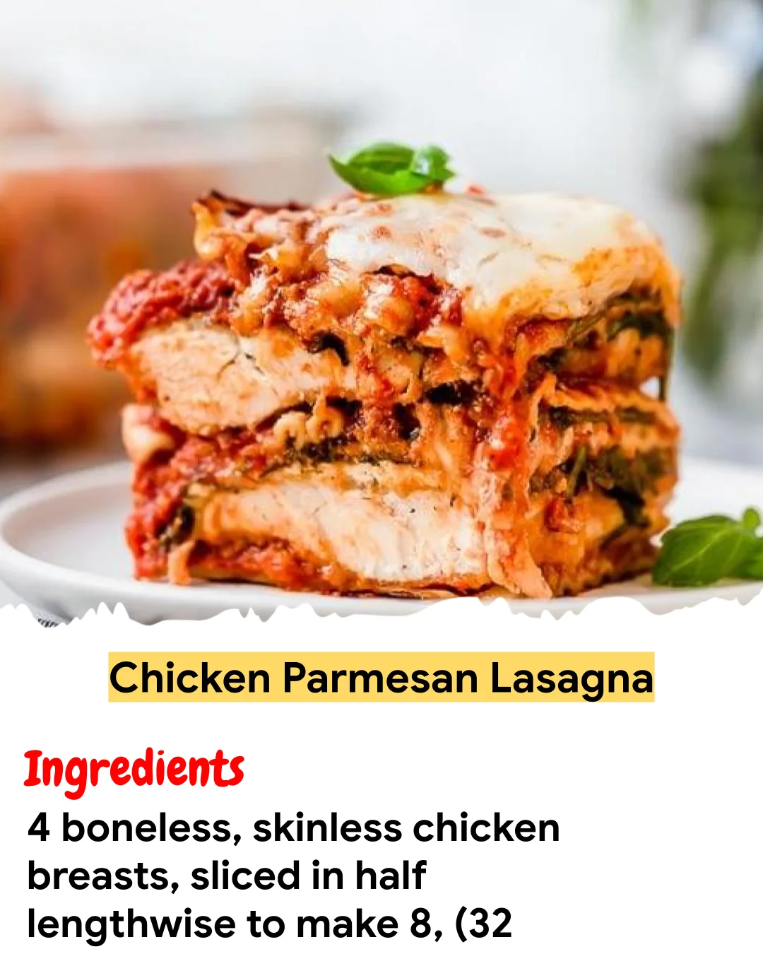 Meal Prep Recipe Chicken Parmesan Lasagna