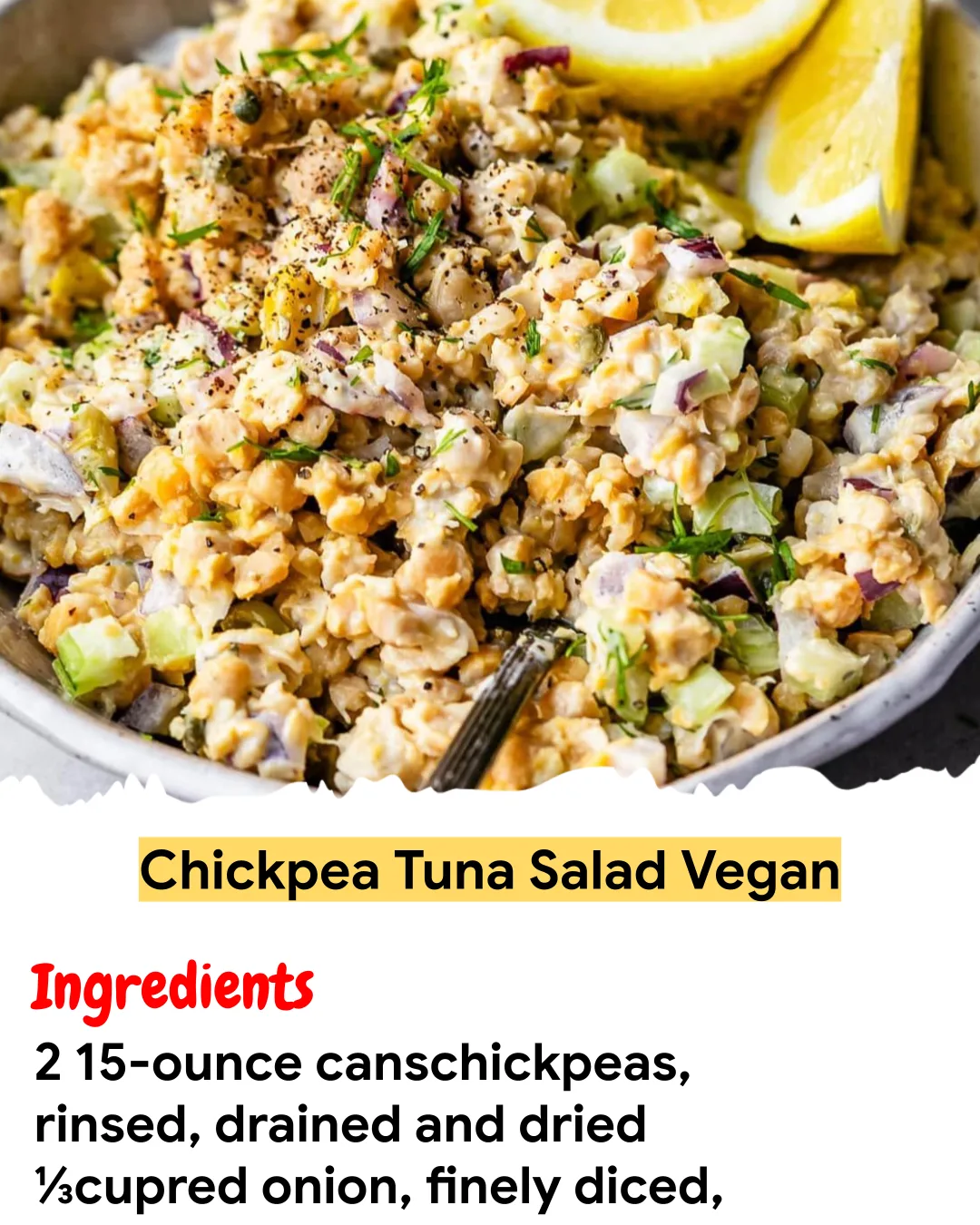 Meal Prep Recipe Chickpea Tuna Salad Vegan