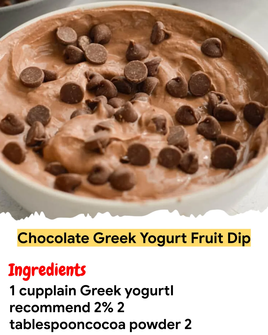 Meal Prep Recipe Chocolate Greek Yogurt Fruit Dip